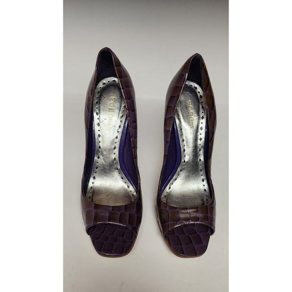 BCBG Girl Ariel Open Peep Toe Purple Patent Leather Stiletto High Heels Size 8B - Picture 5 of 7